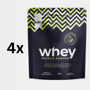 WHEY Päärynä-Vanilja  4x1 kg VÄHÄLAKTOOSINEN 