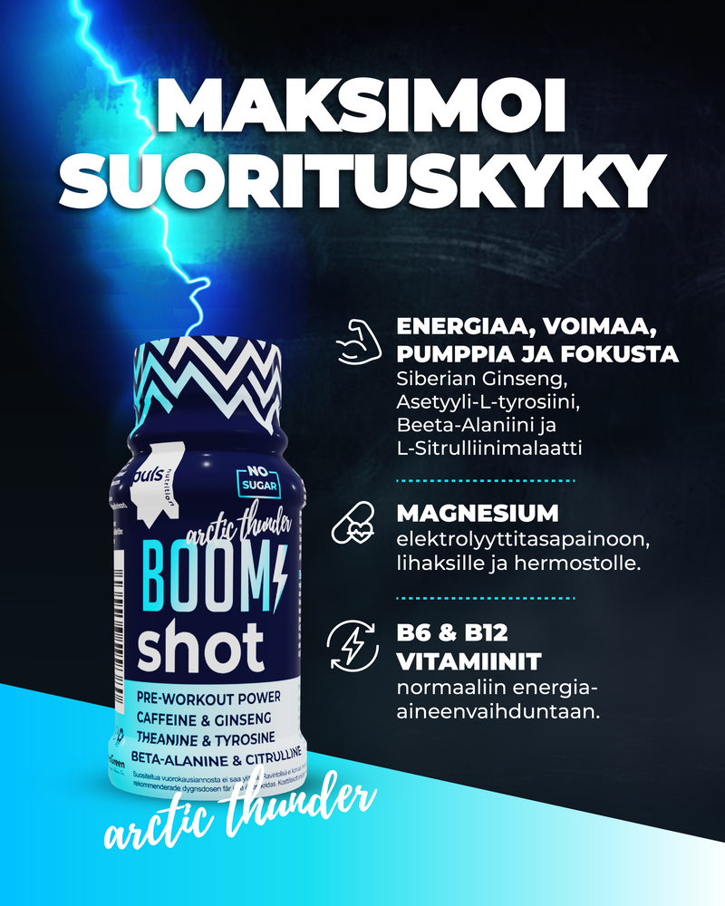 BOOM! Pre-workout shotti Arctic thunder 60 ml