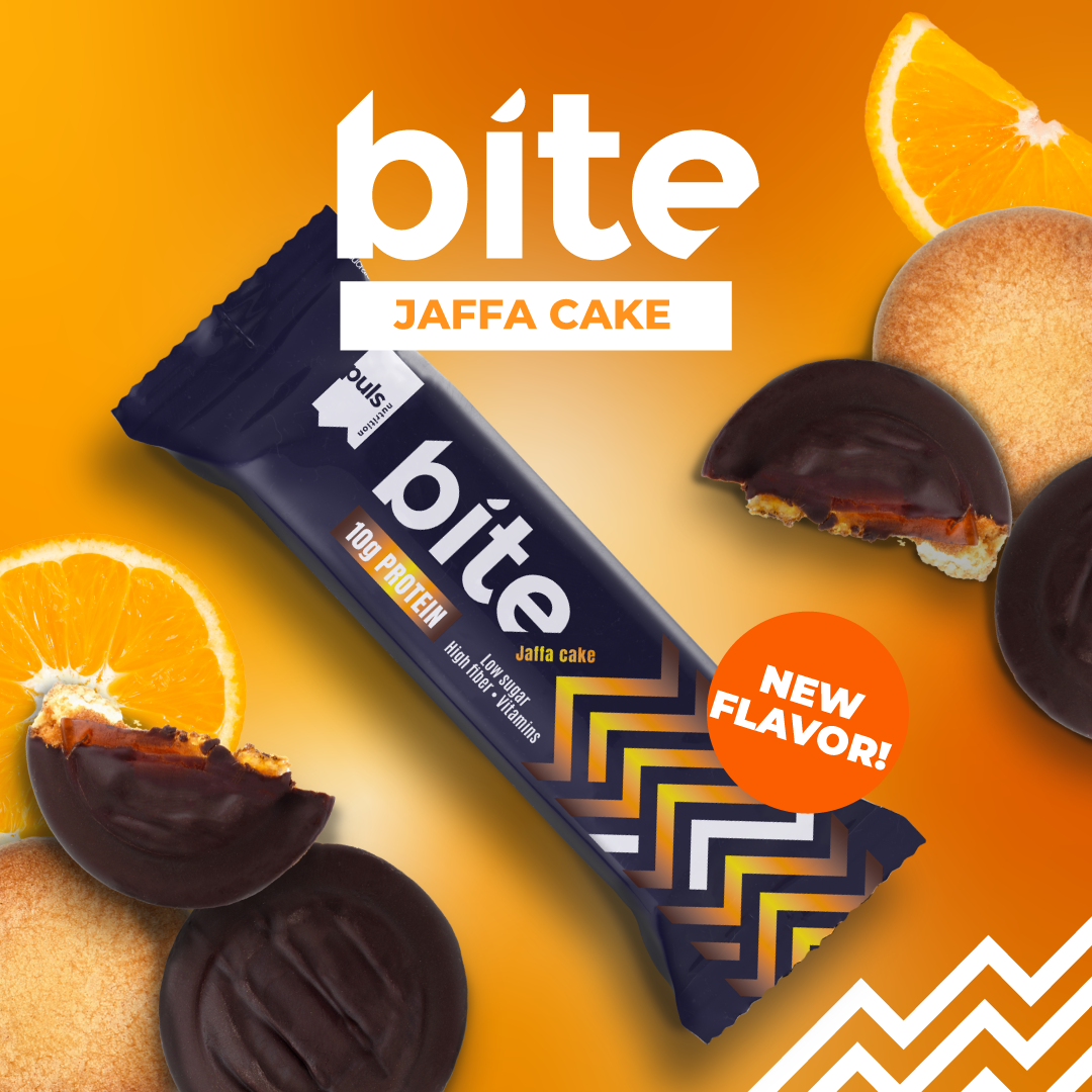PULS Nutrition Bite jaffa keksi proteiini patukka banneri mobile