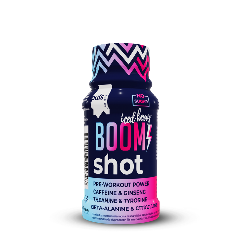 BOOM! Pre-workout shotti Arctic berry 60 ml 12 kpl