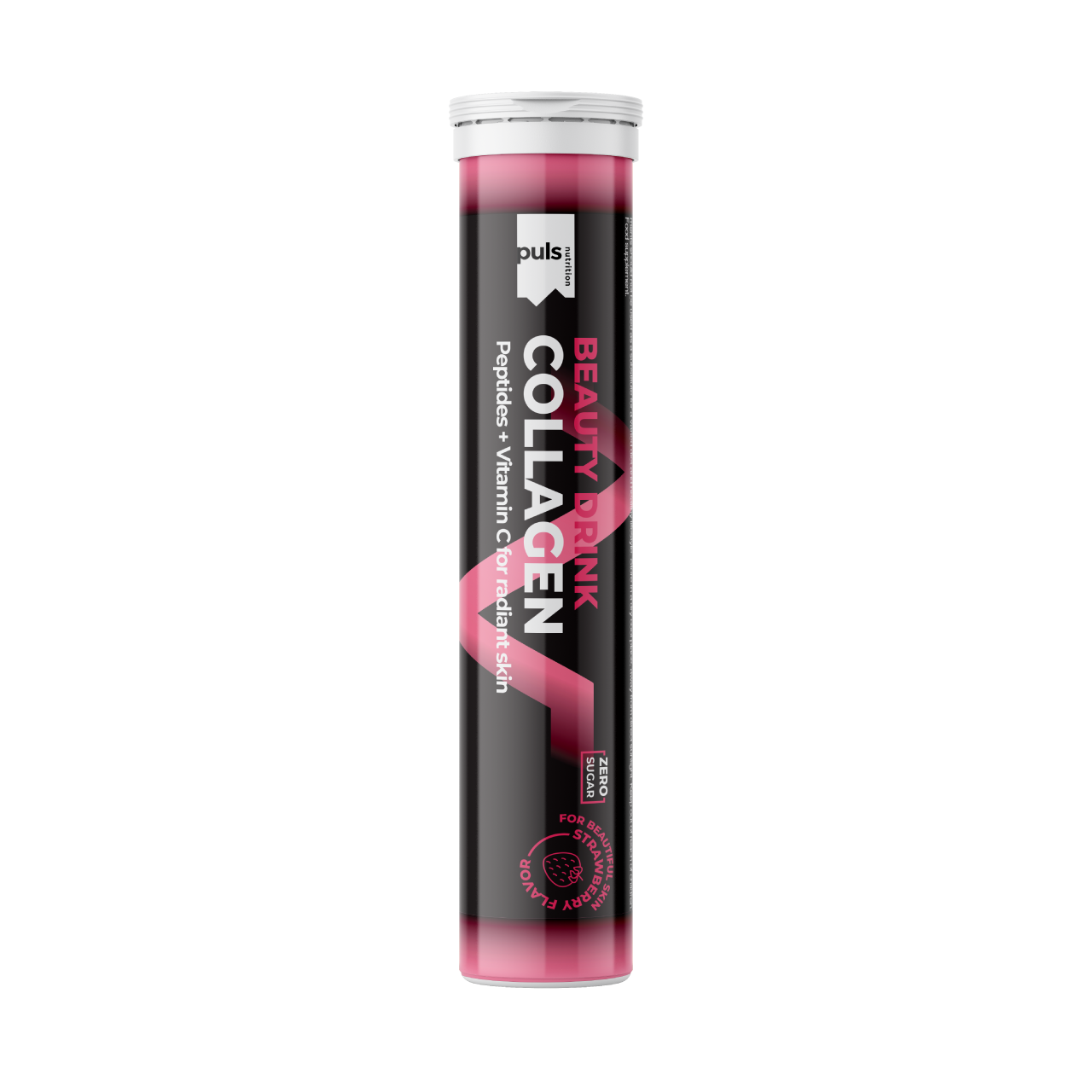 PULS Nutrition Collagen Beauty drink kollageeni-poretabletti Mansikka-20-tablettia