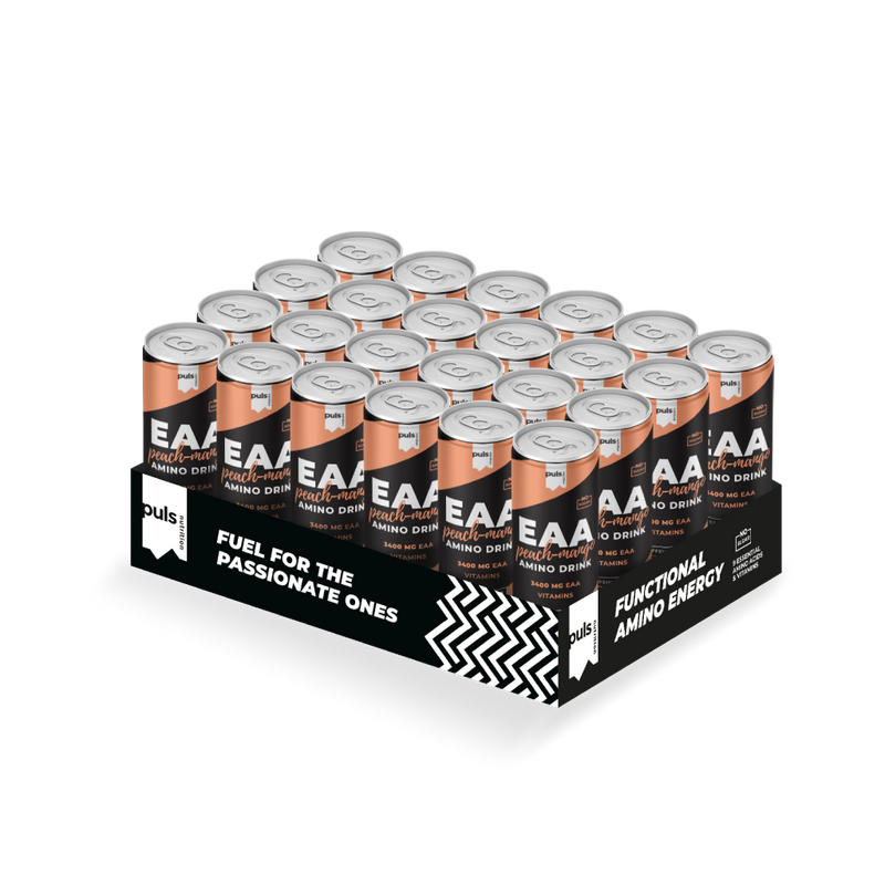 EAA Aminohappojuoma Persikka-mango kofeiiniton 330 ml 24 kpl