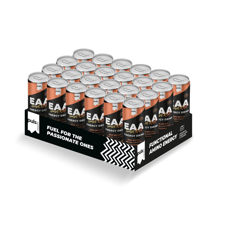 PULS Nutrition EAA energiajuoma Sunset rush 330 ml x 24 kpl lava