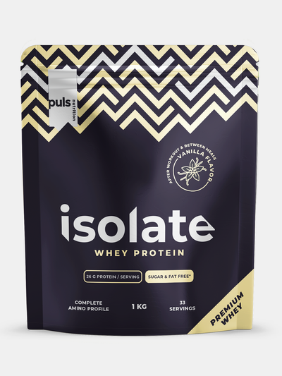 PULS Nutrition WHEY Isolate Isolaatti proteiinijauhe vanilja 1 kg vähälaktoosinen