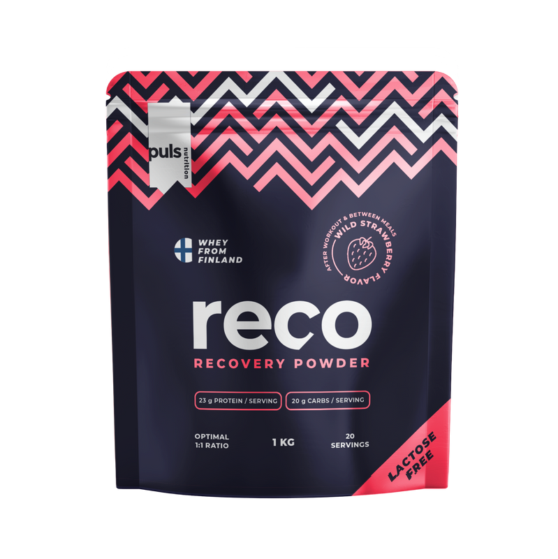 PULS Nutrition RECO palautusjuoma jauhe metsa mansikka laktoositon 1kg