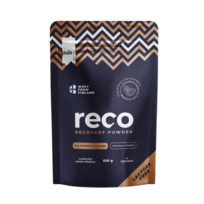 PULS Nutrition RECO palautusjuoma jauhe tupla suklaa laktoositon 550 g