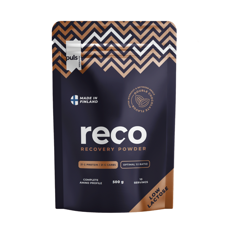 PULS Nutrition RECO palautusjuoma jauhe tupla-suklaa vahalaktoosinen 500 g