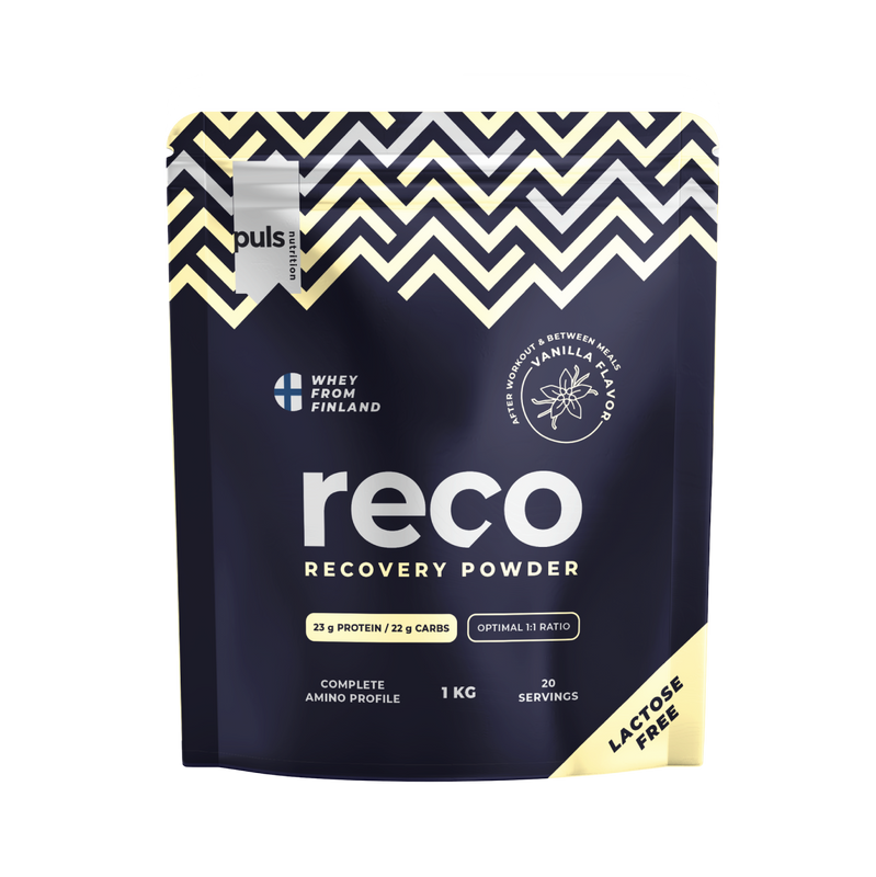 PULS Nutrition RECO palautusjuoma jauhe vanilja laktoositon 1 kg