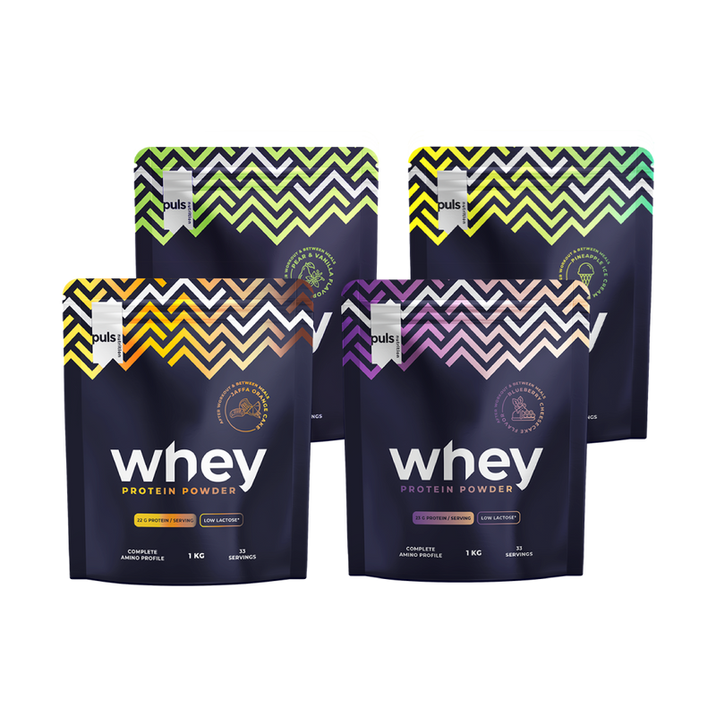 Mix&Match: 4 x WHEY Proteiini 1kg VÄHÄLAKTOOSINEN