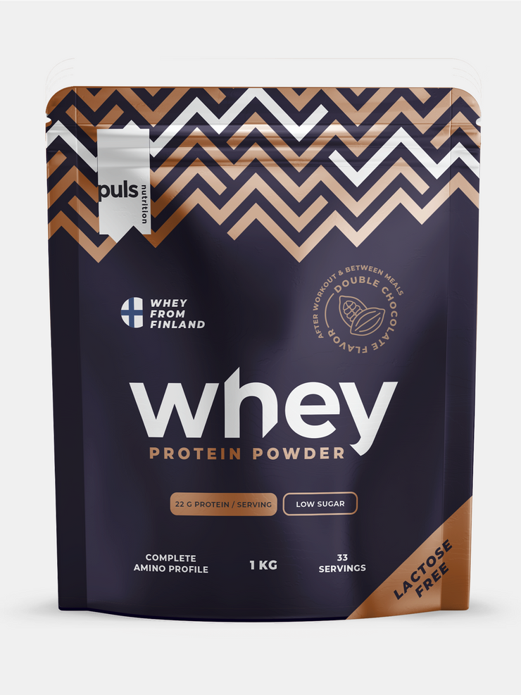 WHEY PROTEIINIJAUHE Tuplasuklaa 1kg LAKTOOSITON