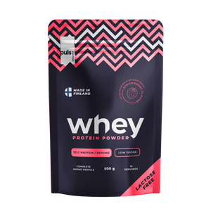 WHEY Proteiinijauhe Mansikka 500 g Laktoositon