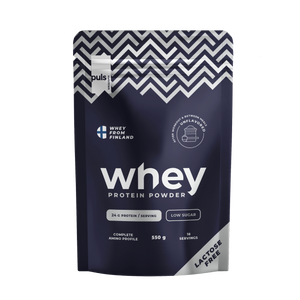 WHEY Proteiinijauhe Maustamaton 550g Laktoositon