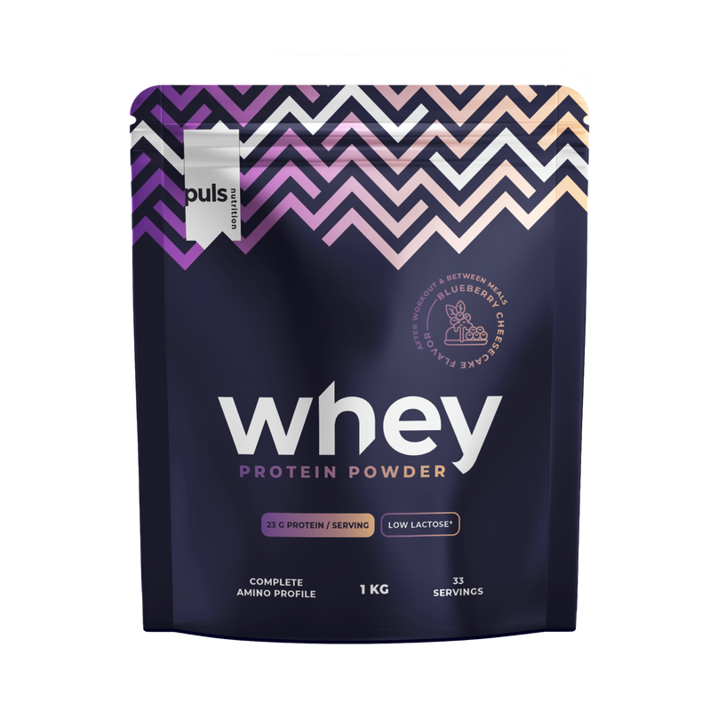 PULS Nutrition WHEY proteiinijauhe mustikka juustokakku 1kg