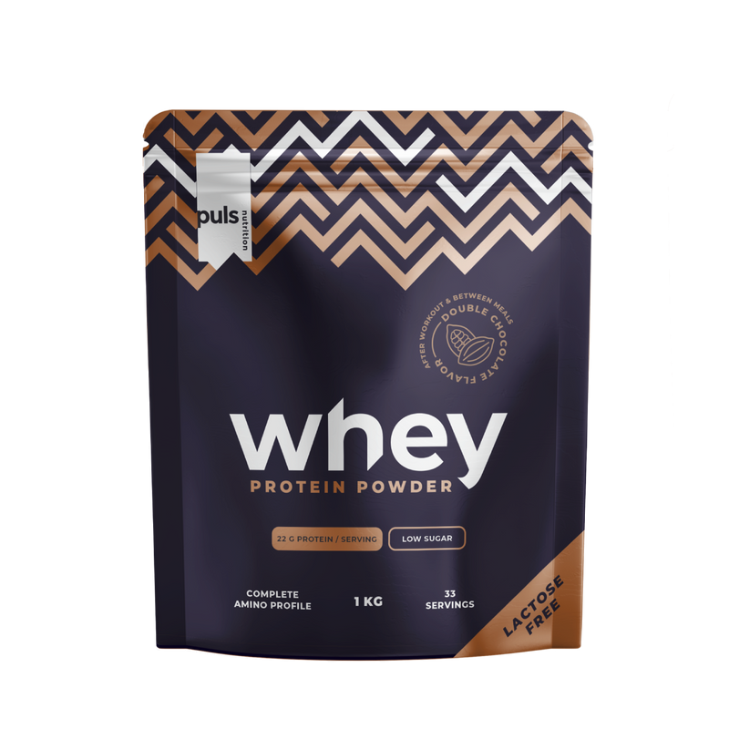 PULS Nutrition WHEY proteiini jauhe tuplasuklaa Laktoositon 1 kg