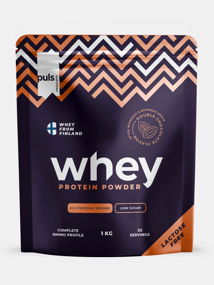 PULS Nutrition WHEY proteiinijauhe tuplasuklaa laktoositon 1kg