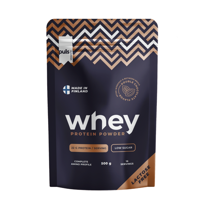 PULS Nutrition WHEY proteiinijauhe Tupla suklaa laktoositon 500 g 