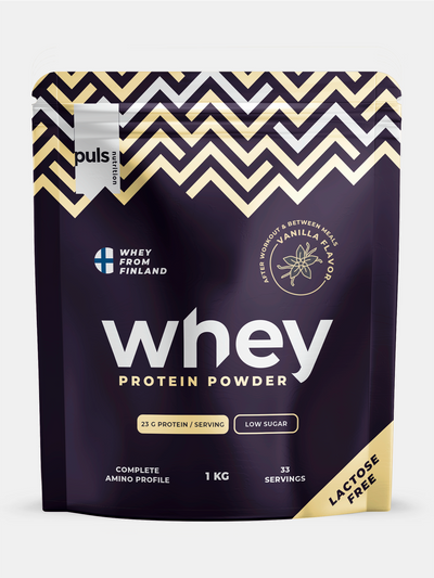 PULS Nutrition WHEY proteiinijauhe vanilja laktoositon 1kg