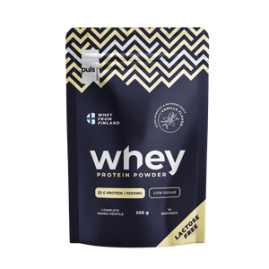 WHEY Proteiinijauhe Vanilja 550g Laktoositon