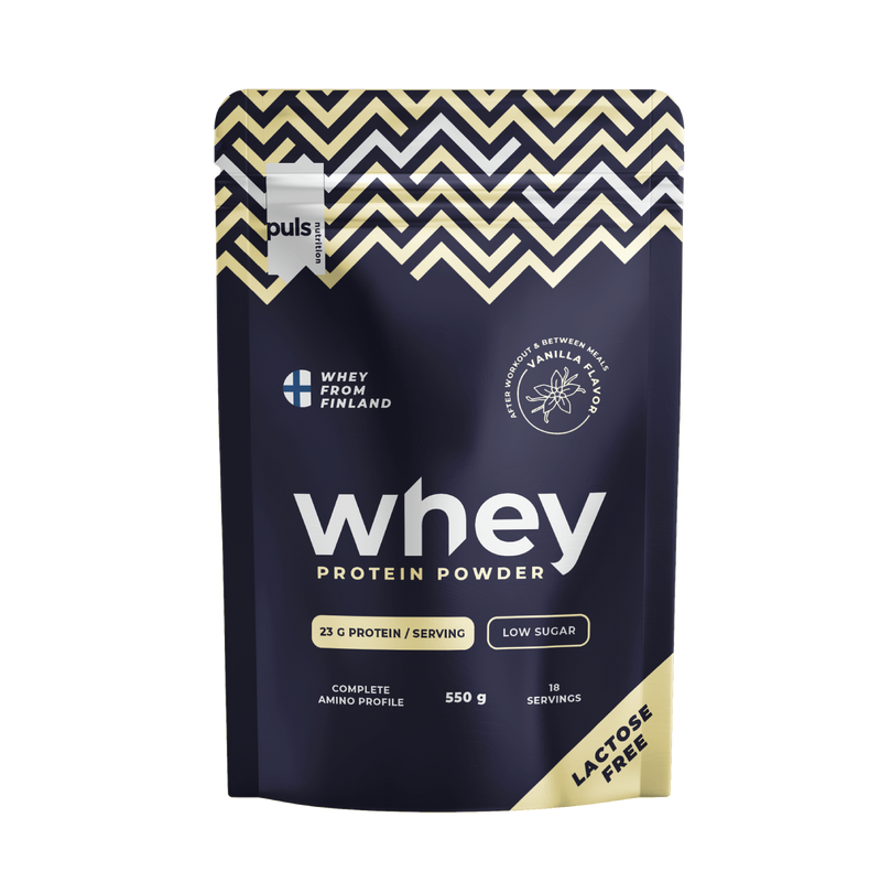 WHEY Proteiinijauhe Vanilja 550g Laktoositon