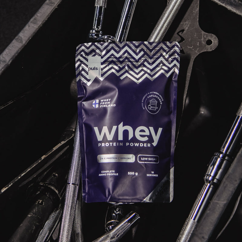 WHEY Proteiinijauhe Maustamaton 550g Laktoositon