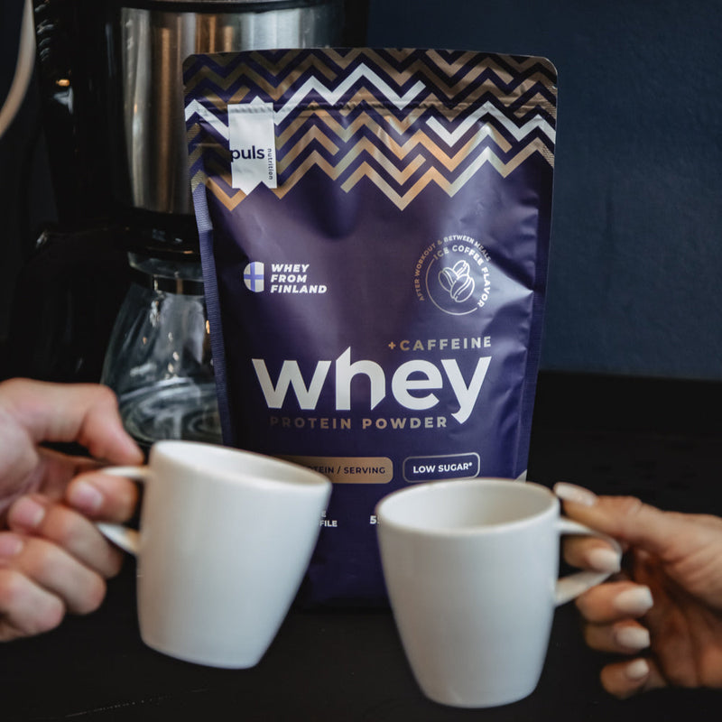 PULS Nutrition Whey proteiinijauhe jaakahvi kofeiini