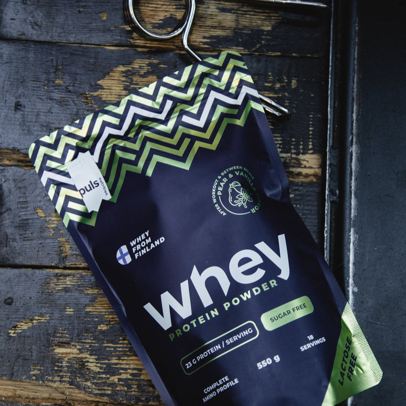 WHEY Proteiinijauhe Päärynä-Vanilja 550g Laktoositon