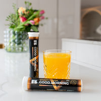 PULS Nutrition Good morning poretabletti juoma lasissa