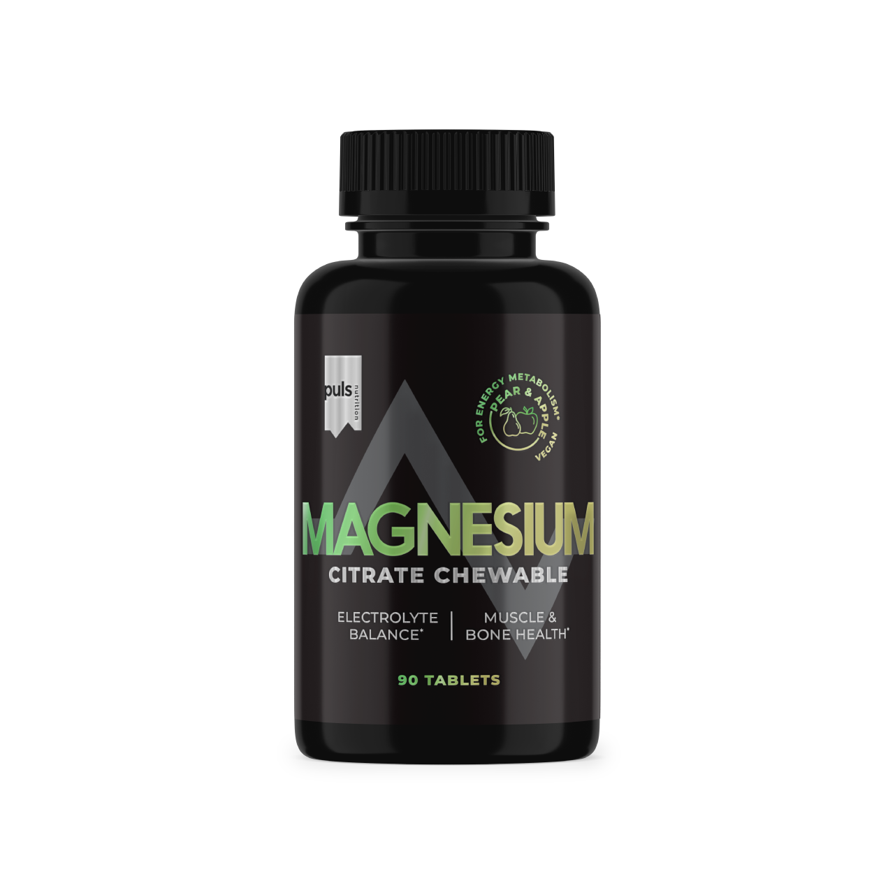 PULS Nutrition pureskeltava magnesium sitraatti 90 tablettia paaryna-omena