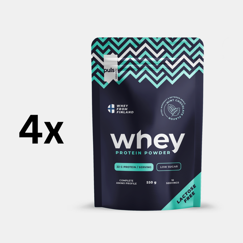 WHEY PROTEIINIJAUHE Minttusuklaa 4x550g LAKTOOSITON