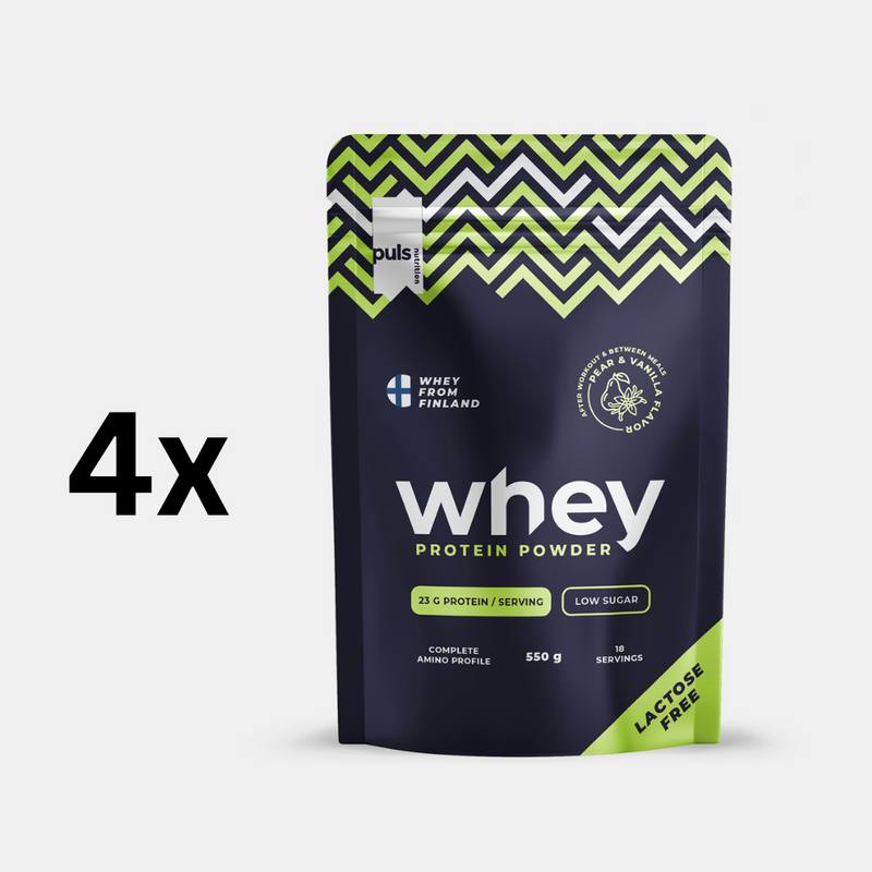 WHEY PROTEIINIJAUHE Päärynä-Vanilja 550g LAKTOOSITON