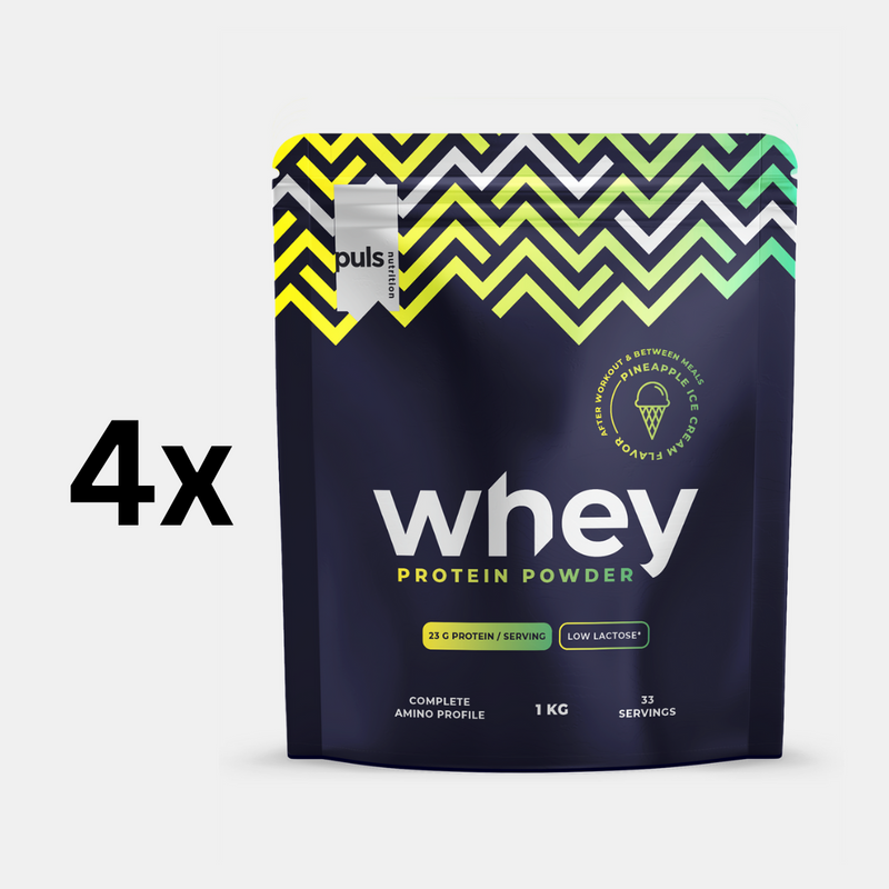 WHEY PROTEIINIJAUHE Pineapple Ice cream 4x1kg VÄHÄLAKTOOSINEN