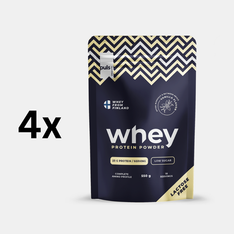 WHEY PROTEIINIJAUHE Vanilja 4x550g LAKTOOSITON